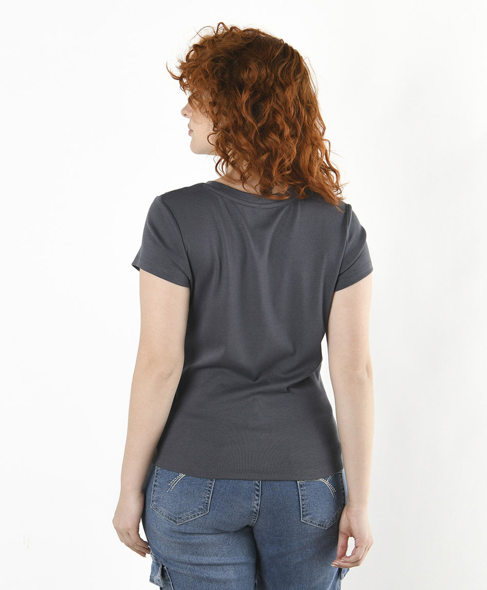 Polera mujer costuras lisa ajustada Polera mujer costuras lisa ajustada