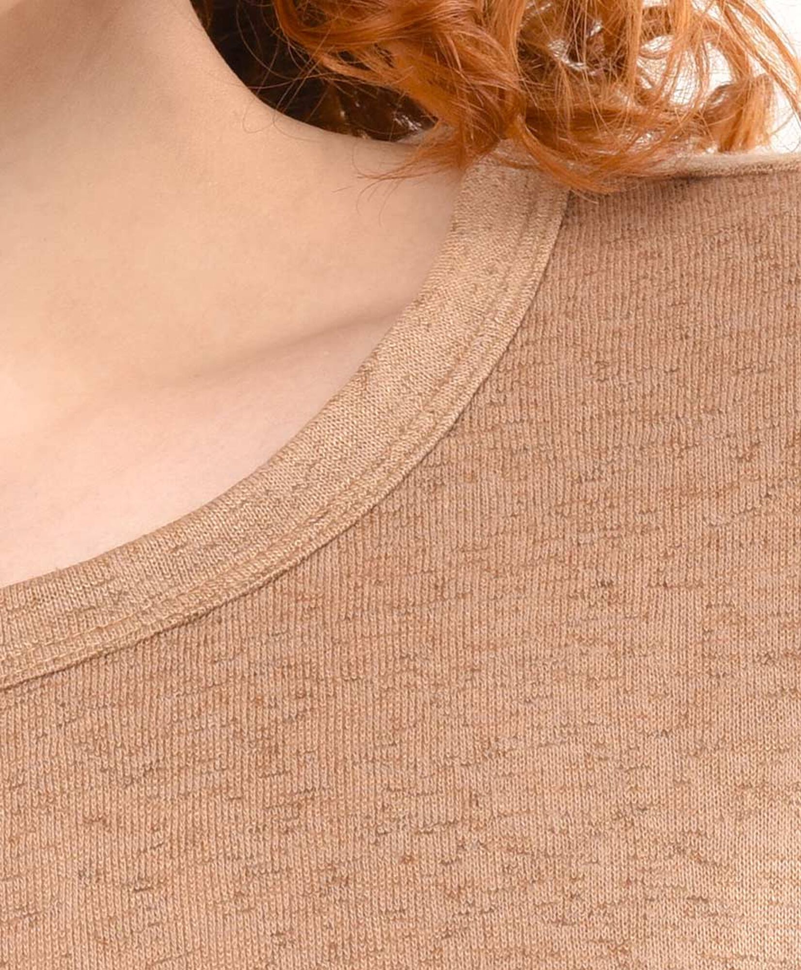 Tejido mujer melange café claro Tejido mujer melange café claro
