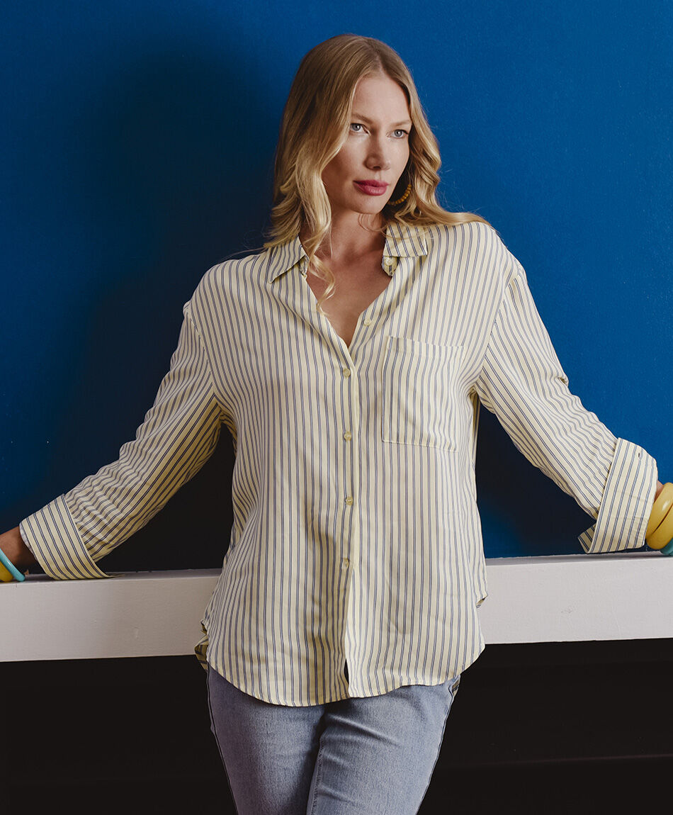 Blusa mujer rayas bicolor