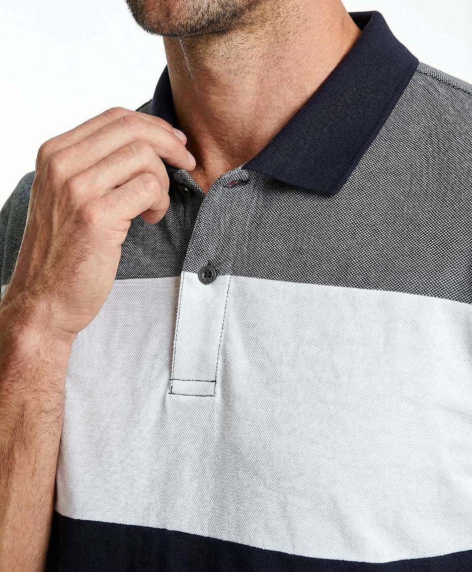 Polera hombre cuello polo grey and black