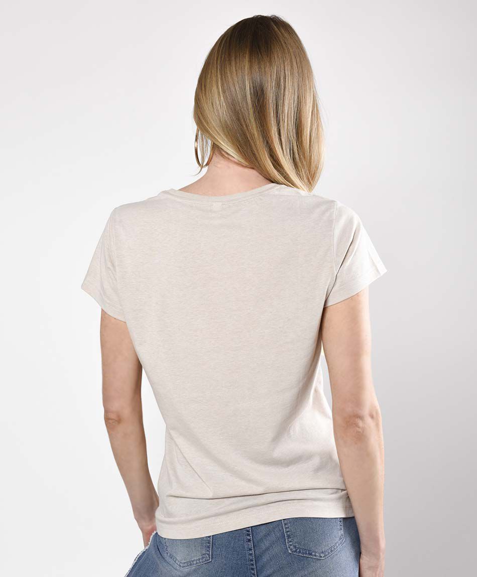 Polera manga corta cuello redondo