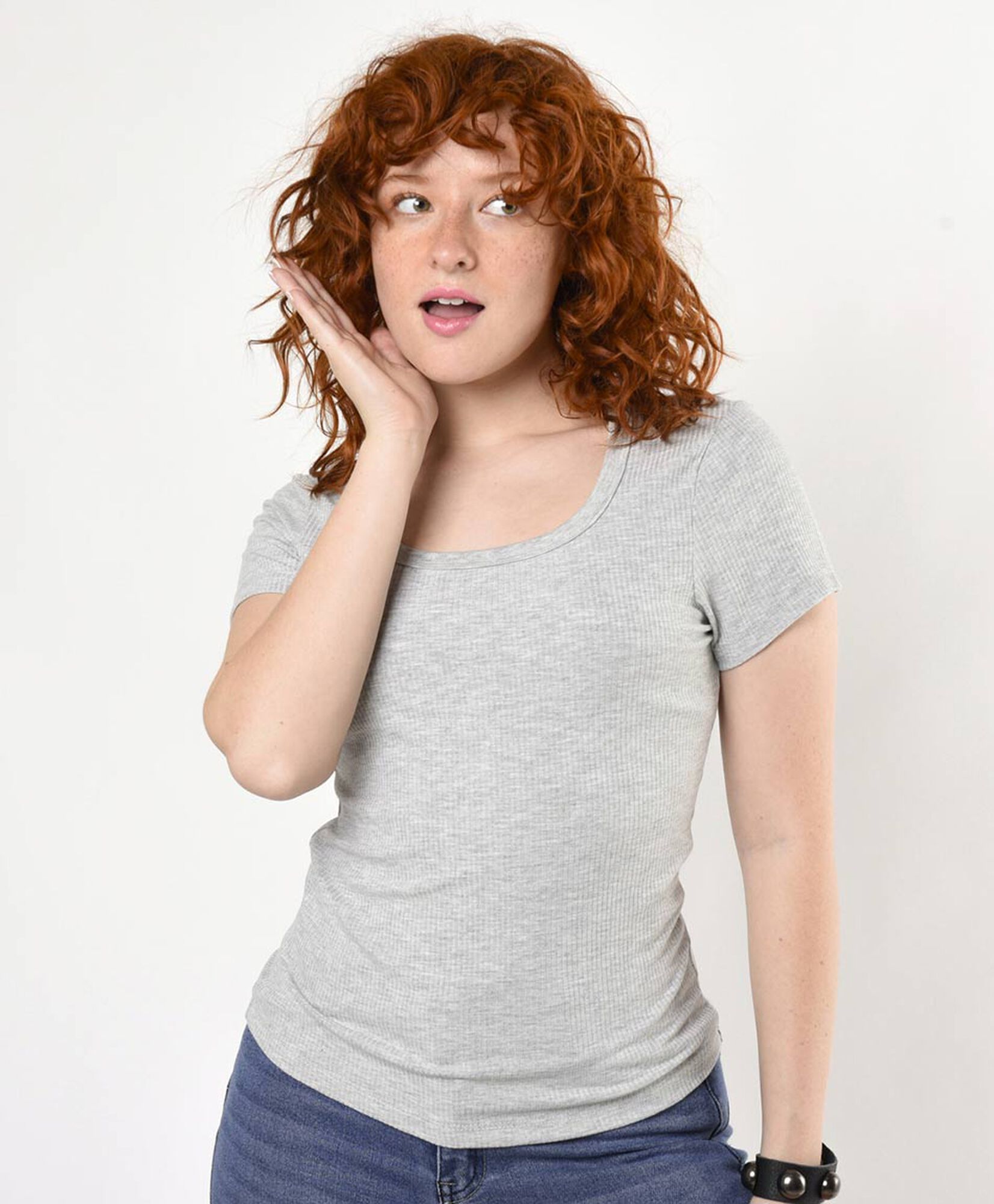 Polera mujer acanalada lisa Polera mujer acanalada lisa
