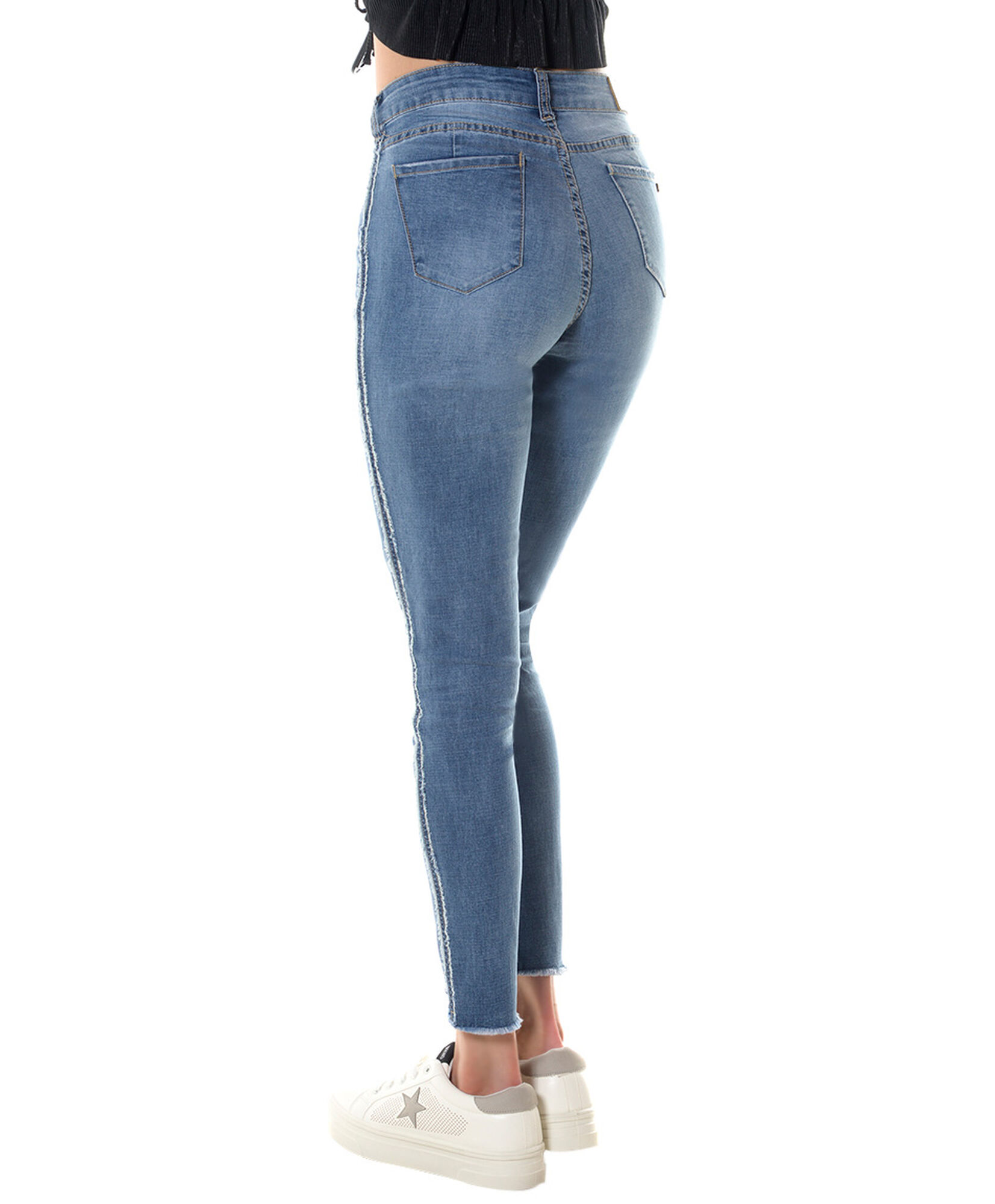 Jeans desflecado lateral Jeans desflecado lateral