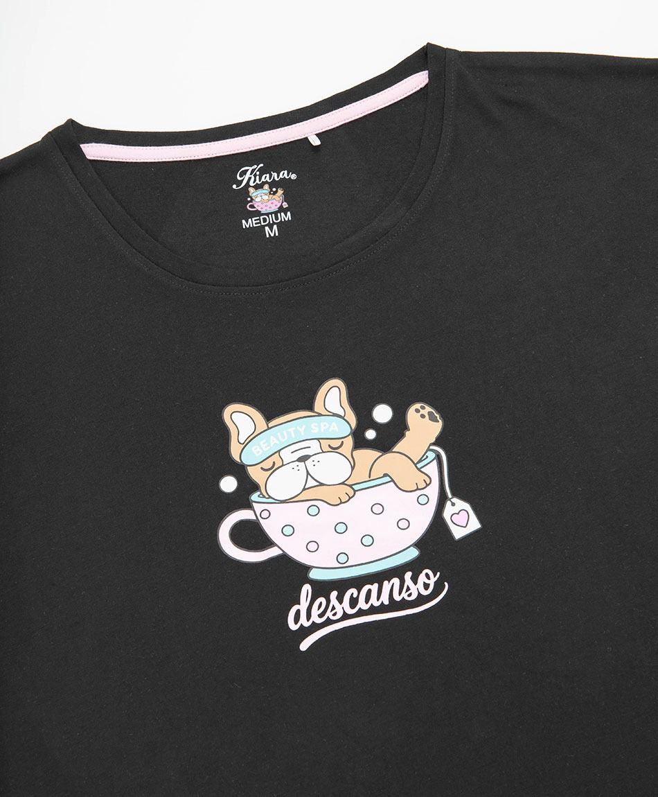 Pijama mujer short lunares dog