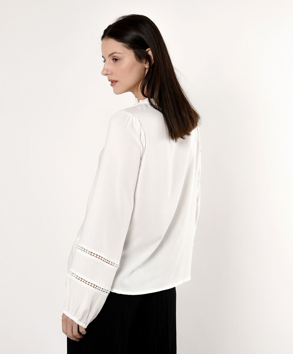 Blusa mujer lazo encaje