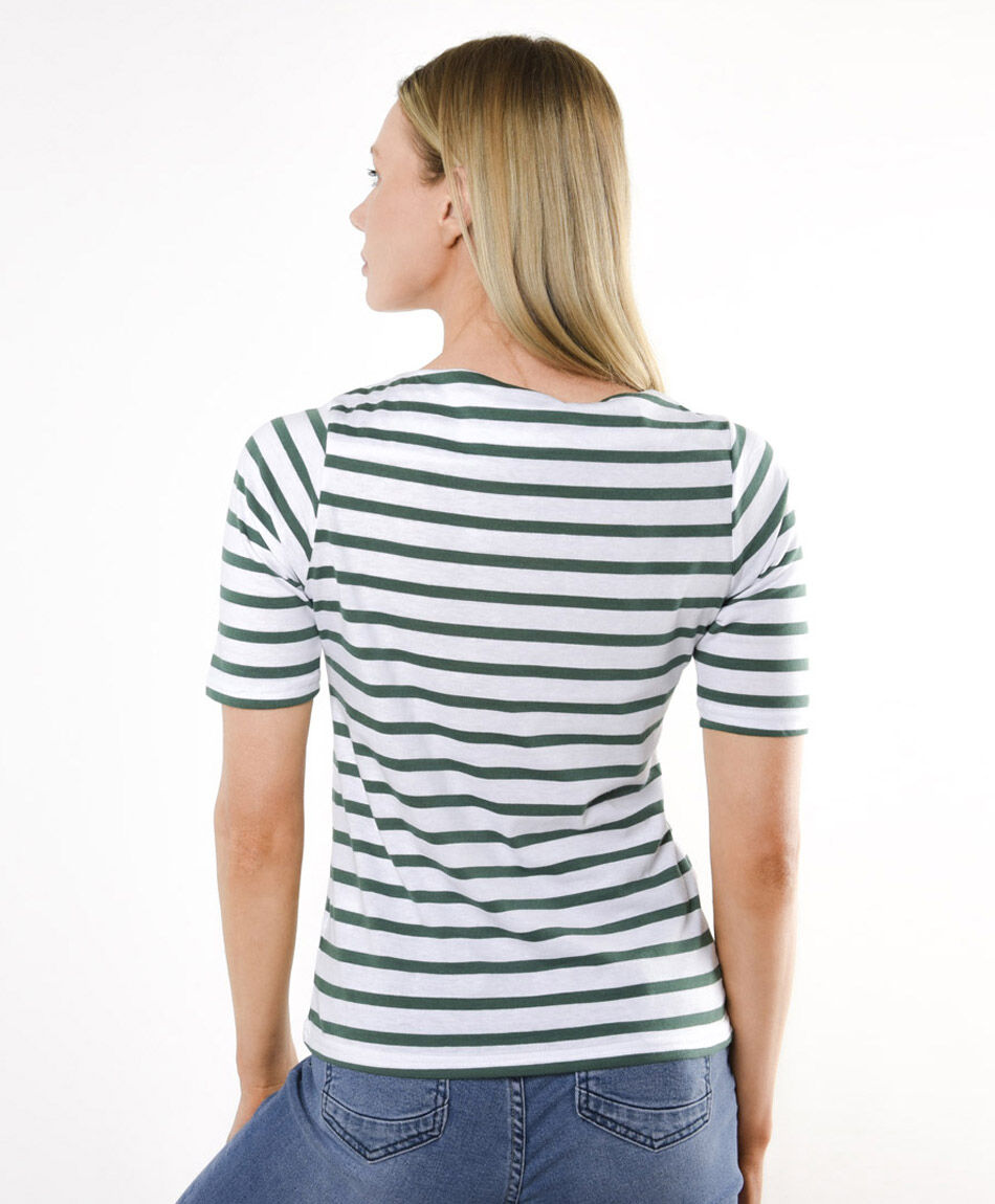 Polera mujer rayas verdes