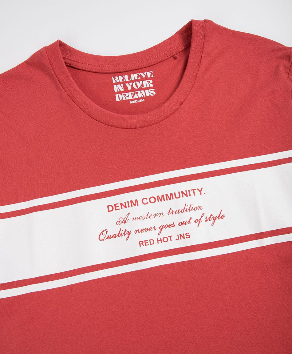 Polera hombre franja denim community