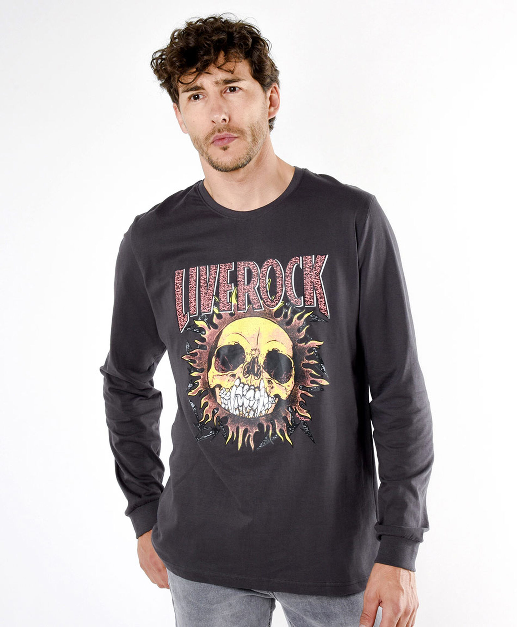 Polera hombre estampado live rock Polera hombre estampado live rock