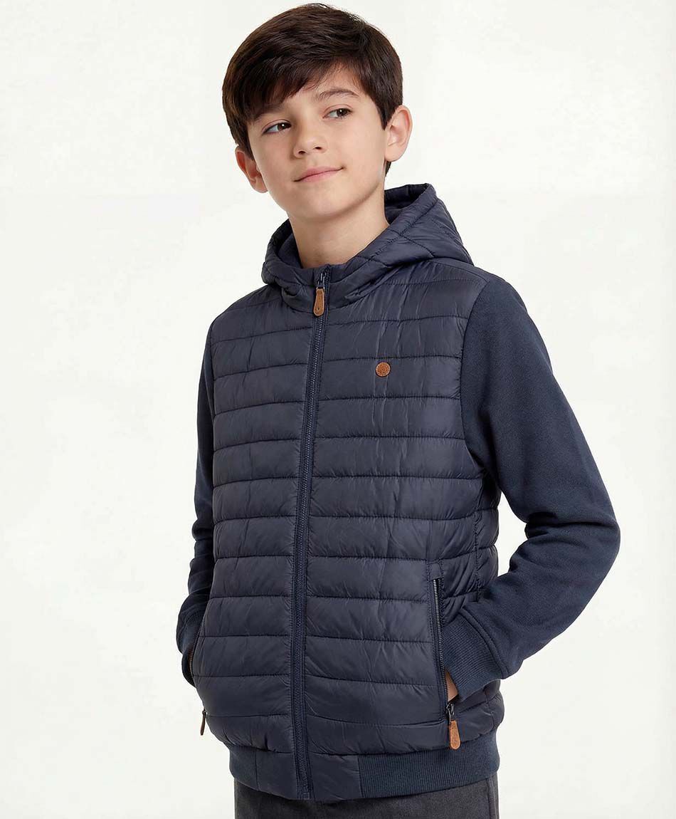 Parka escolar manga poler&oacute;n navy