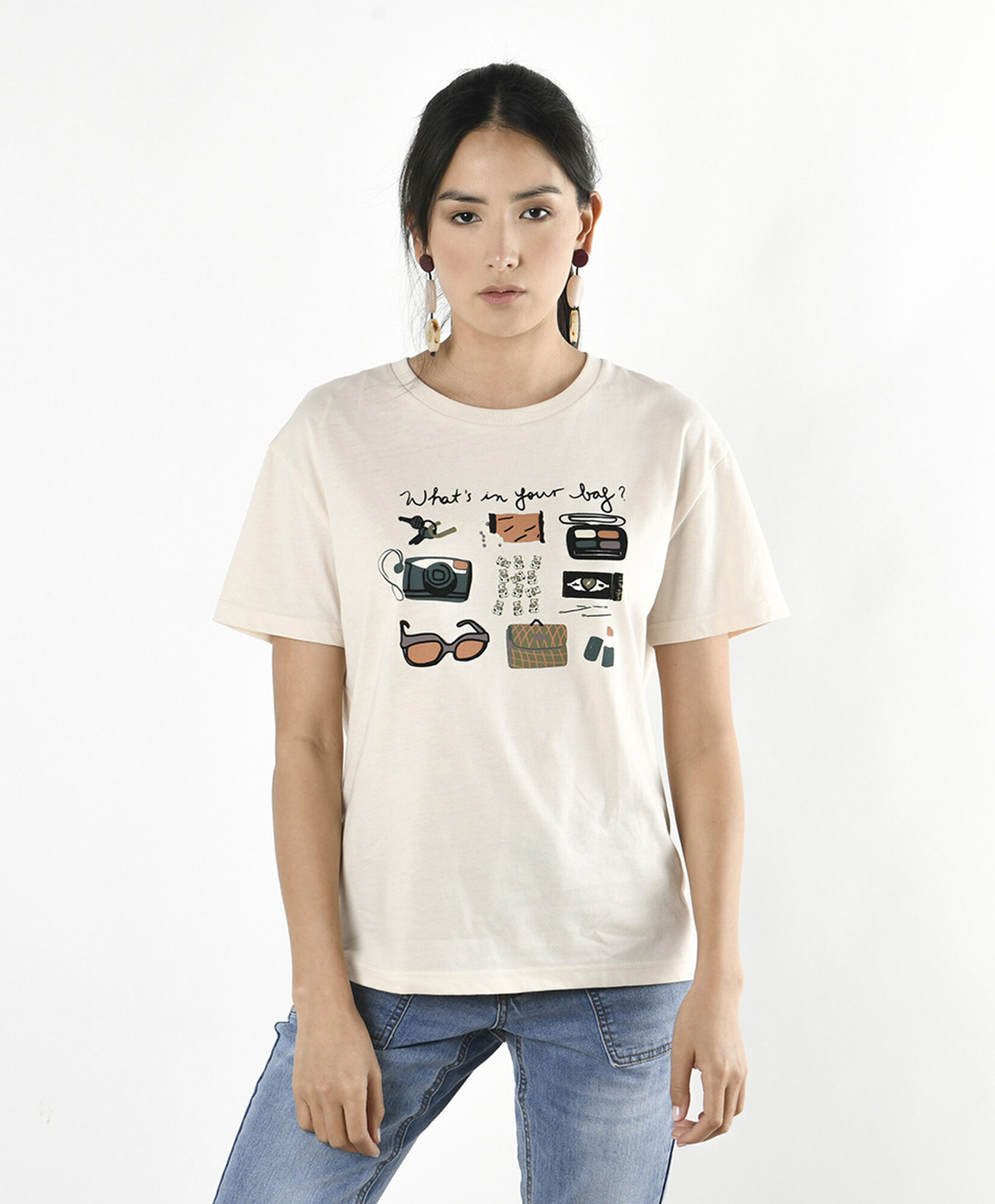 Polera mujer estampado accesorios Polera mujer estampado accesorios