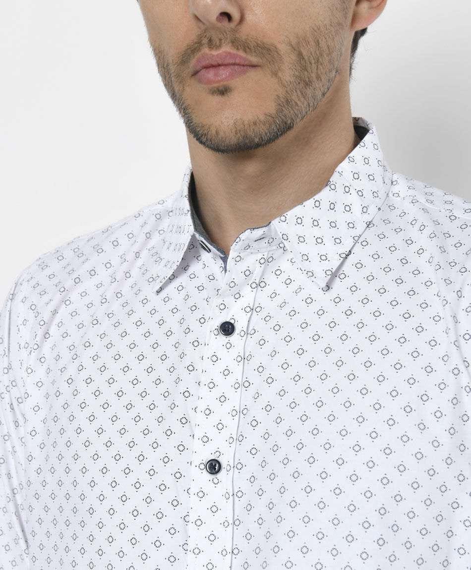 Camisa hombre mini c&iacute;rculos