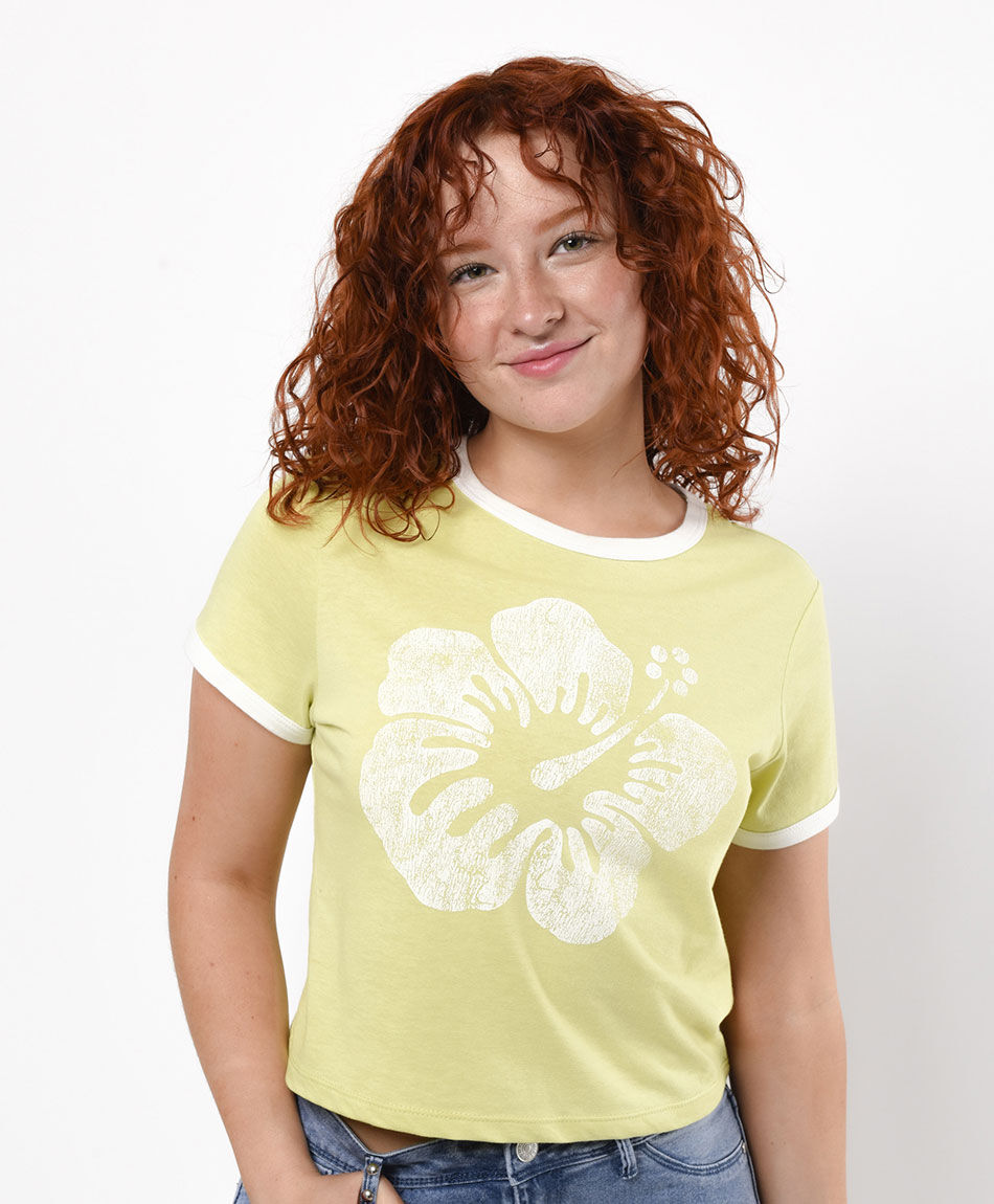 Polera mujer estampada orquídea