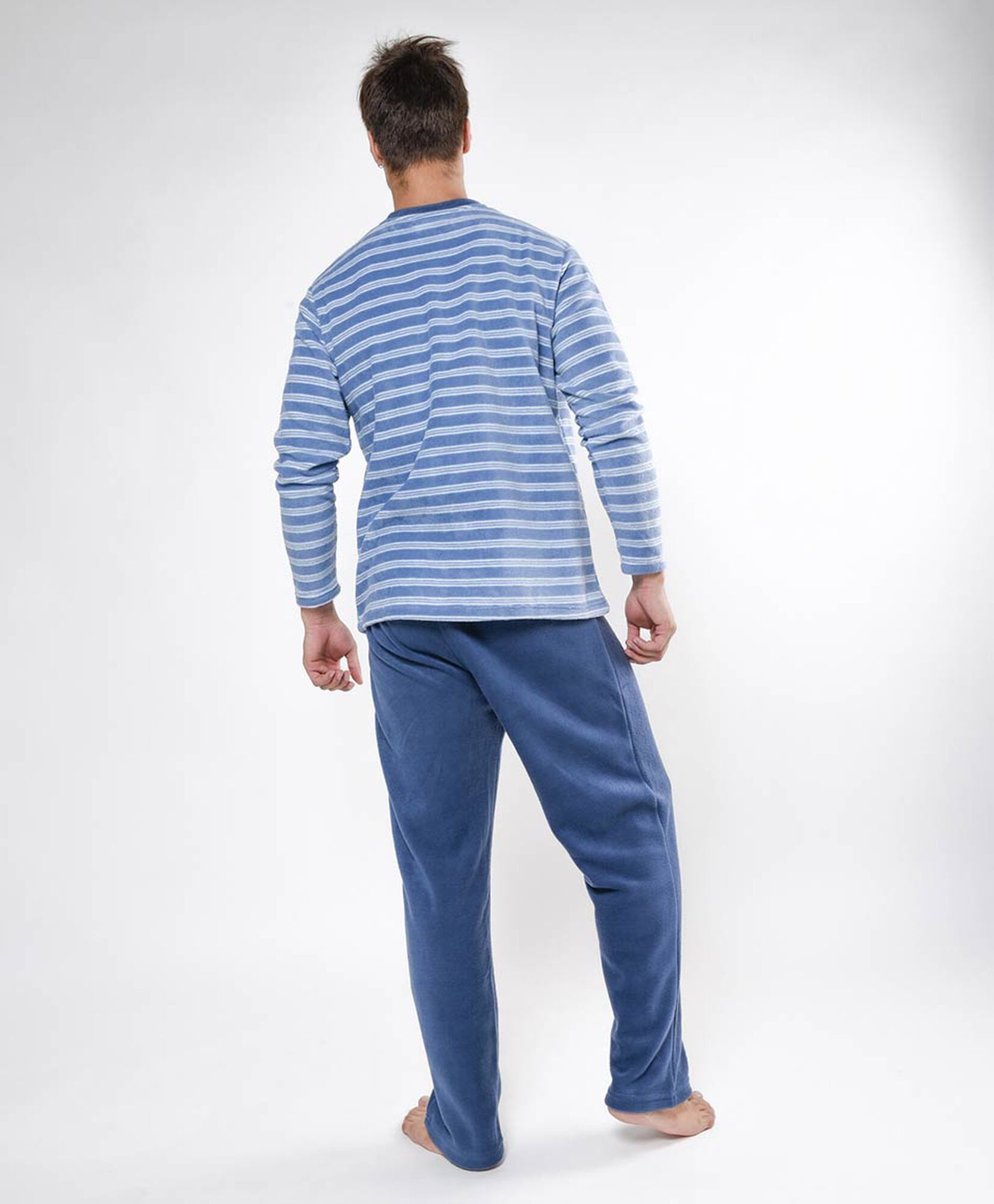 Pijama hombre polar líneas 2 piezas Pijama hombre polar líneas 2 piezas