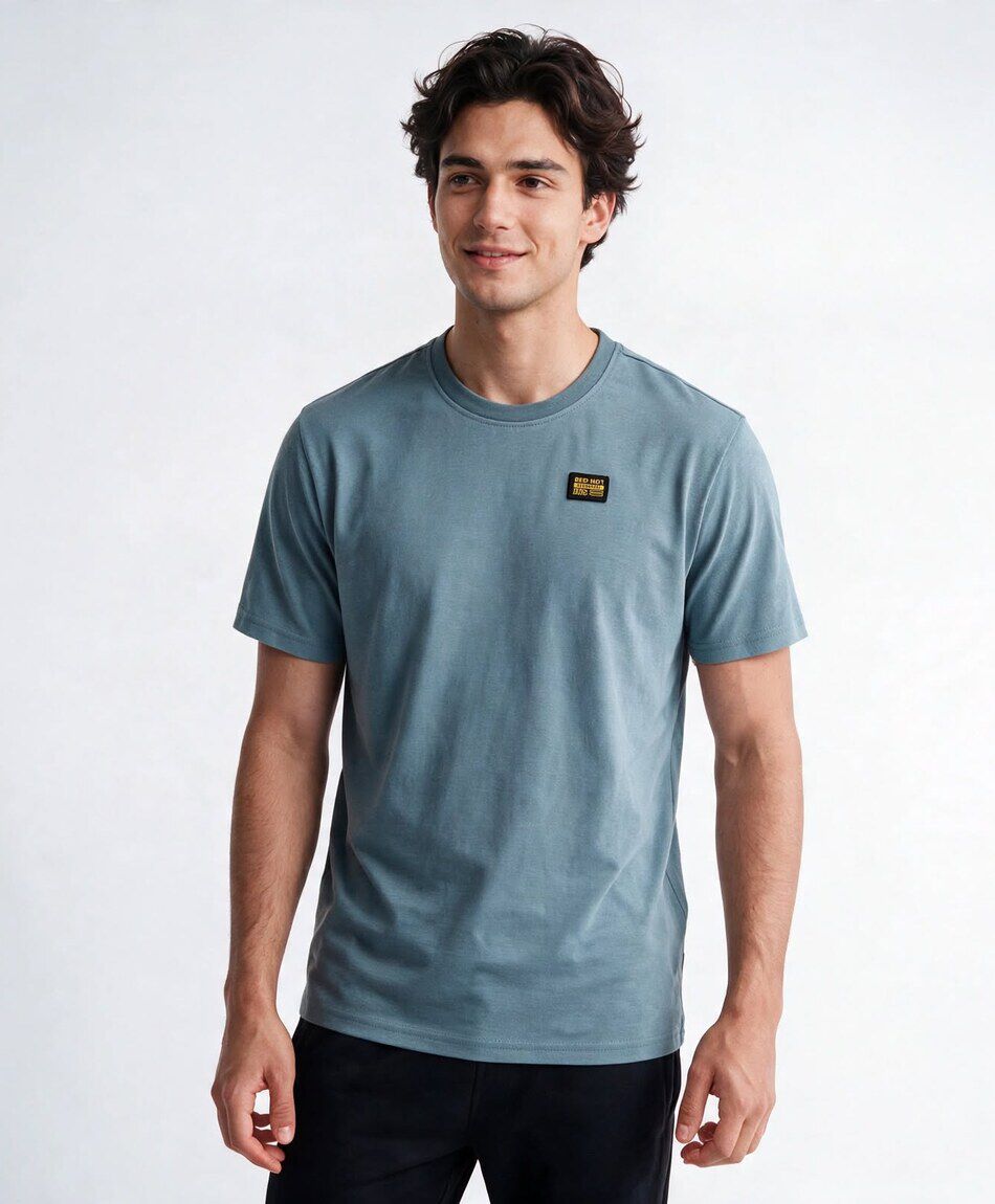 Polera hombre lisa logo