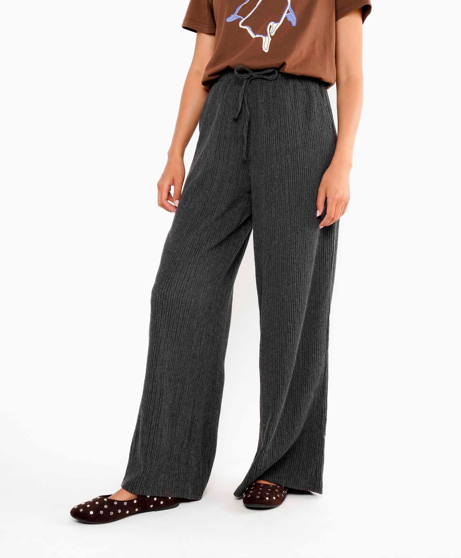 Pantal&oacute;n mujer pliss&eacute; marengo