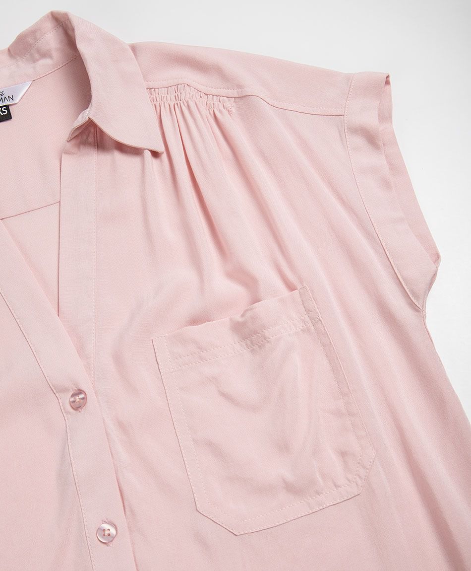 Blusa mujer camiseta detalle plisado