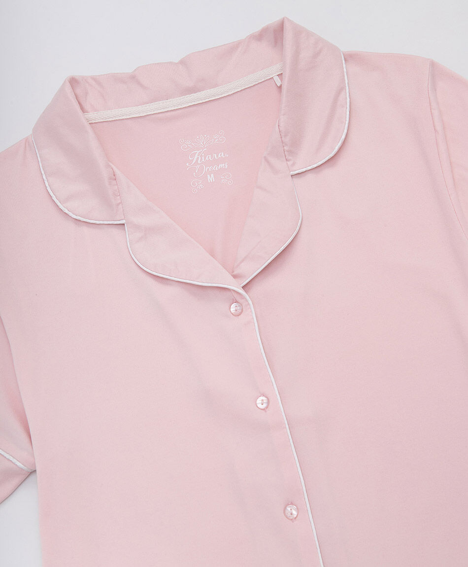 Pijama mujer camisero  rosado short