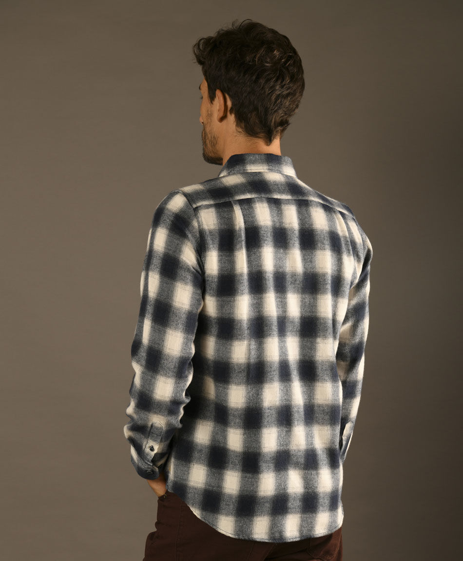 Camisa cuadros l&iacute;neas manga larga