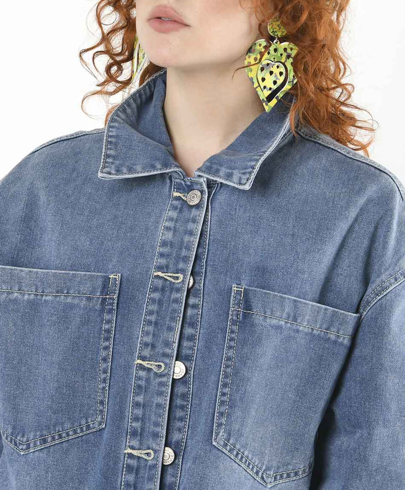 Chaqueta mujer denim crop azul Chaqueta mujer denim crop azul