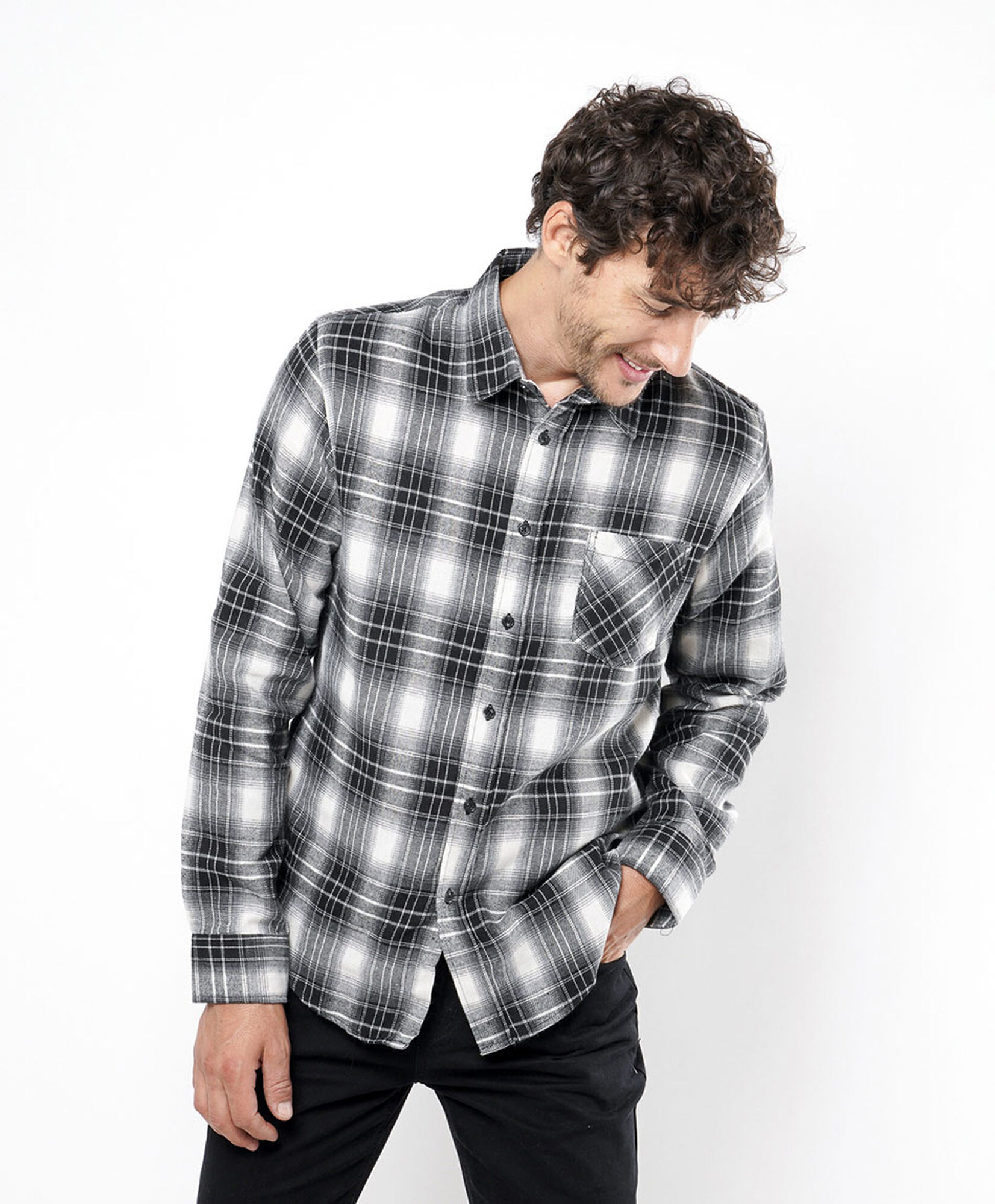 Camisa hombre cuadrillé bicolor Camisa hombre cuadrillé bicolor
