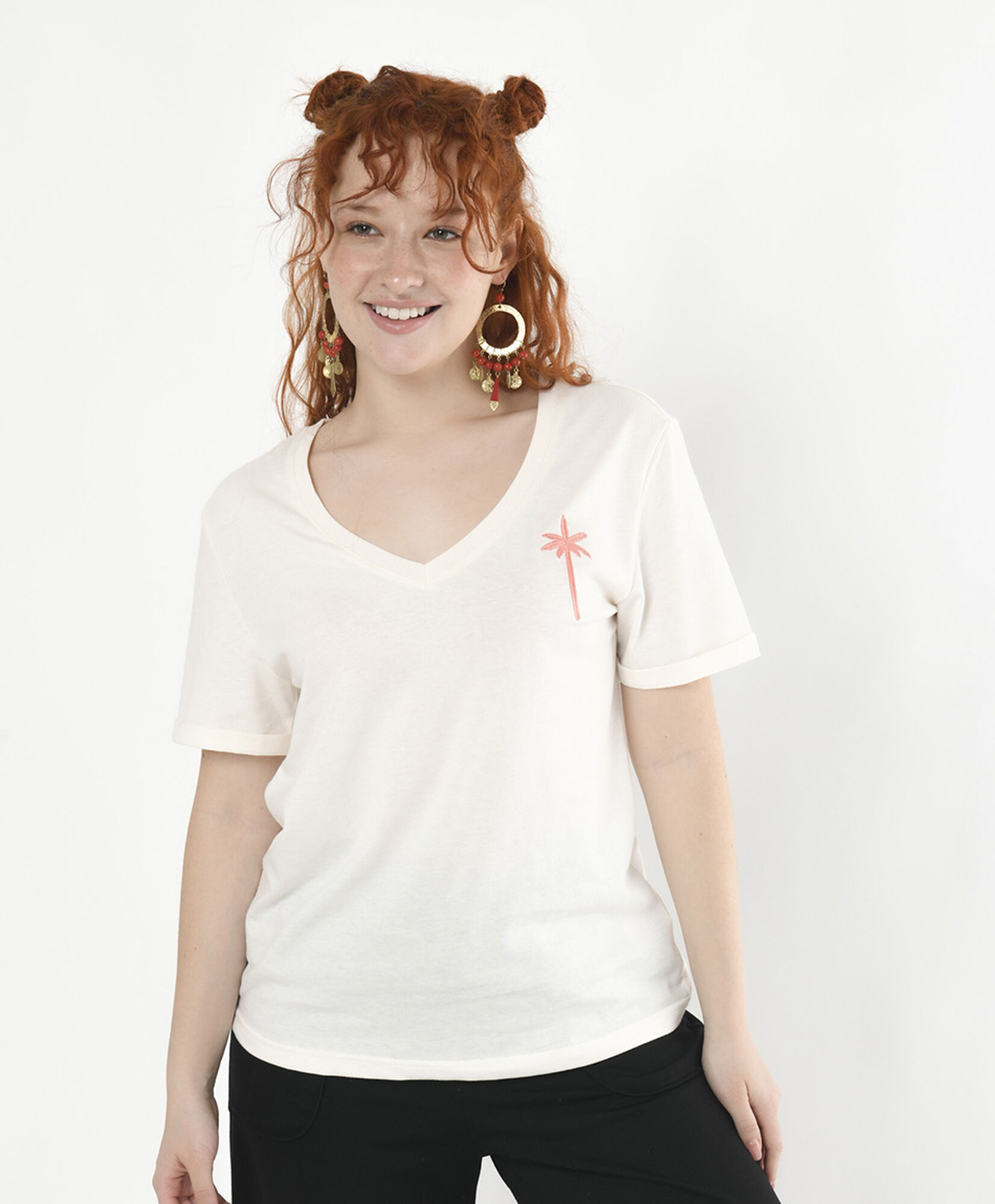 Polera mujer palmera bordada Polera mujer palmera bordada