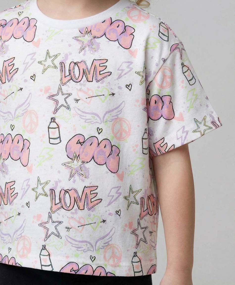 Polera ni&ntilde;a graffiti