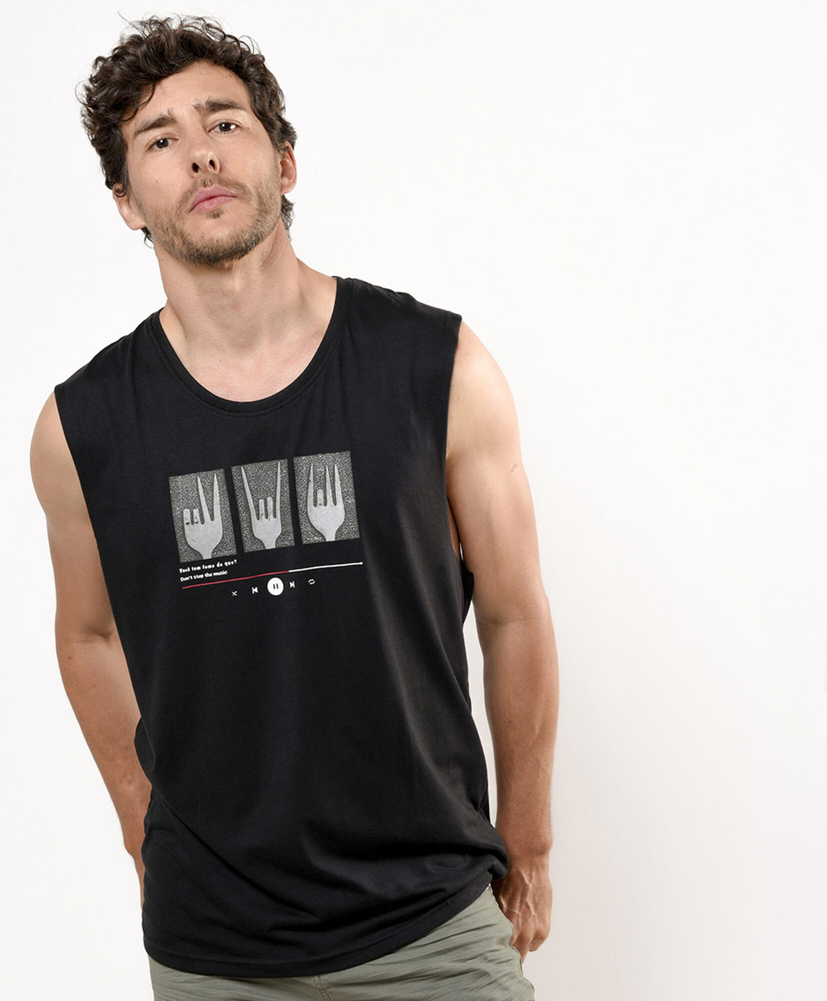 Polera hombre music sin mangas Polera hombre music sin mangas