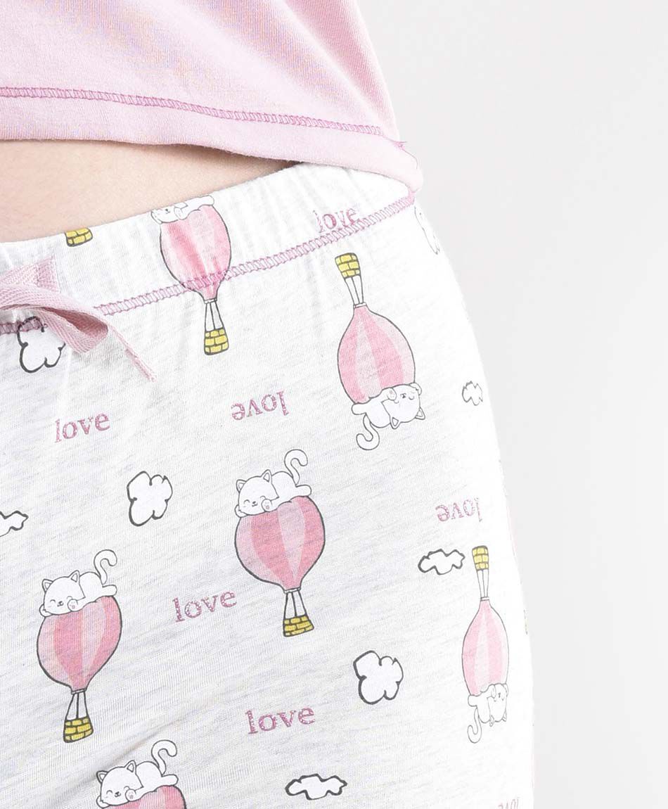 Pijama mujer gatitos 2 piezas