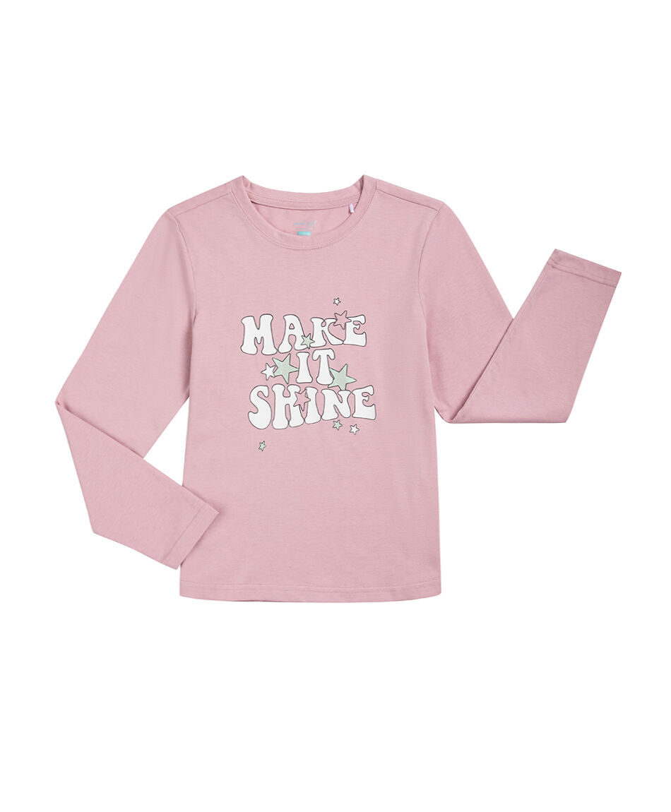 Polera ni&ntilde;a estampado estrellitas