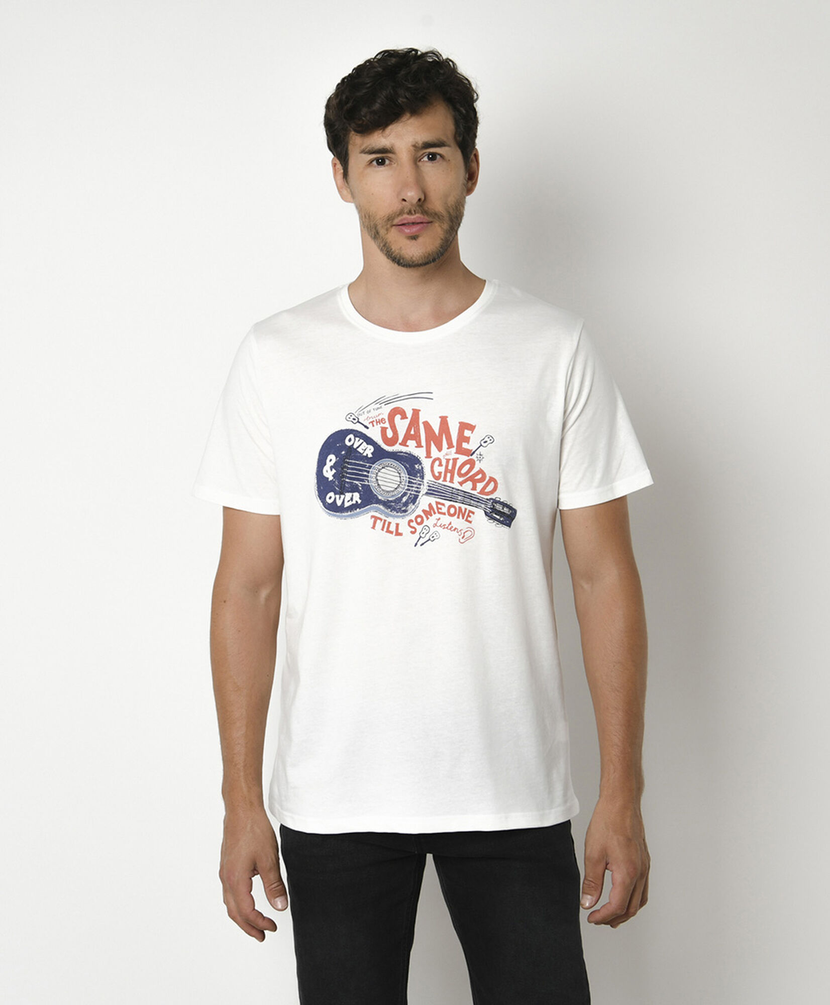 Polera hombre frase guitarra Polera hombre frase guitarra