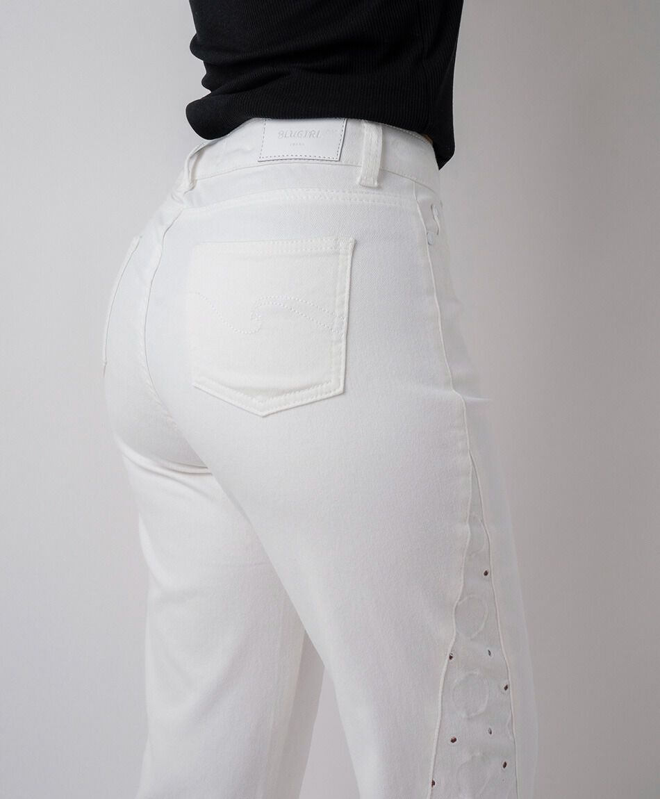 Jeans mujer wide leg c&iacute;rculos