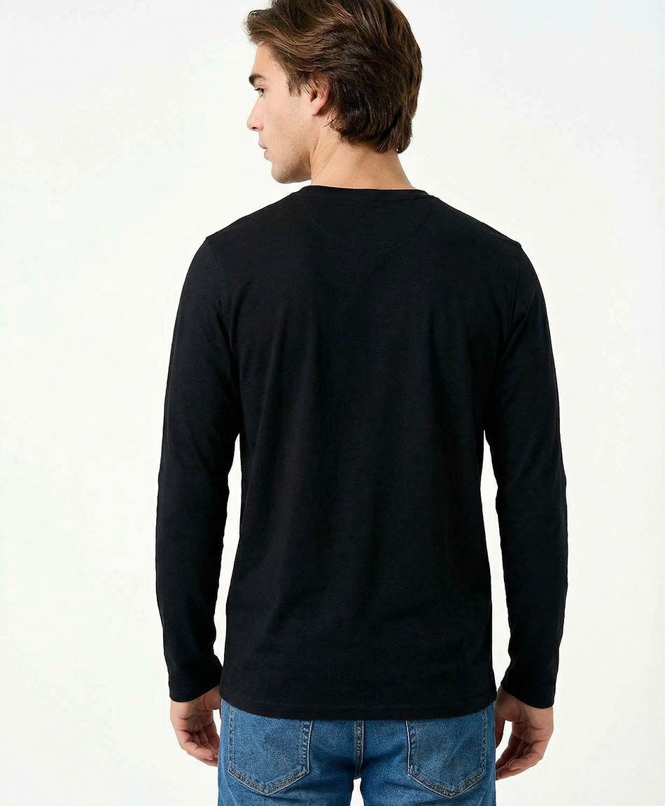 Polera hombre botones manga larga