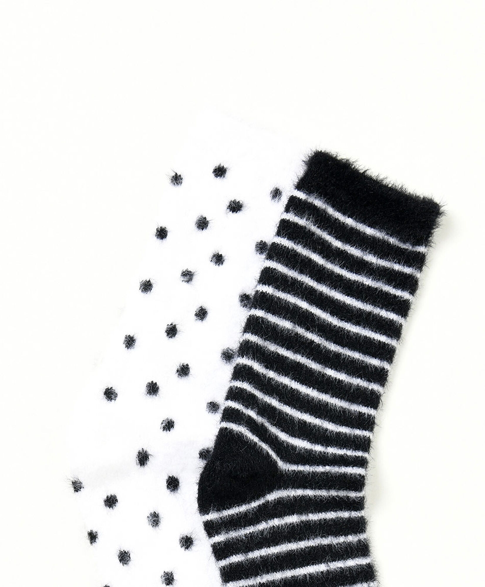 Pack 2 calcetines mujer líneas y puntos pelitos Pack 2 calcetines mujer líneas y puntos pelitos