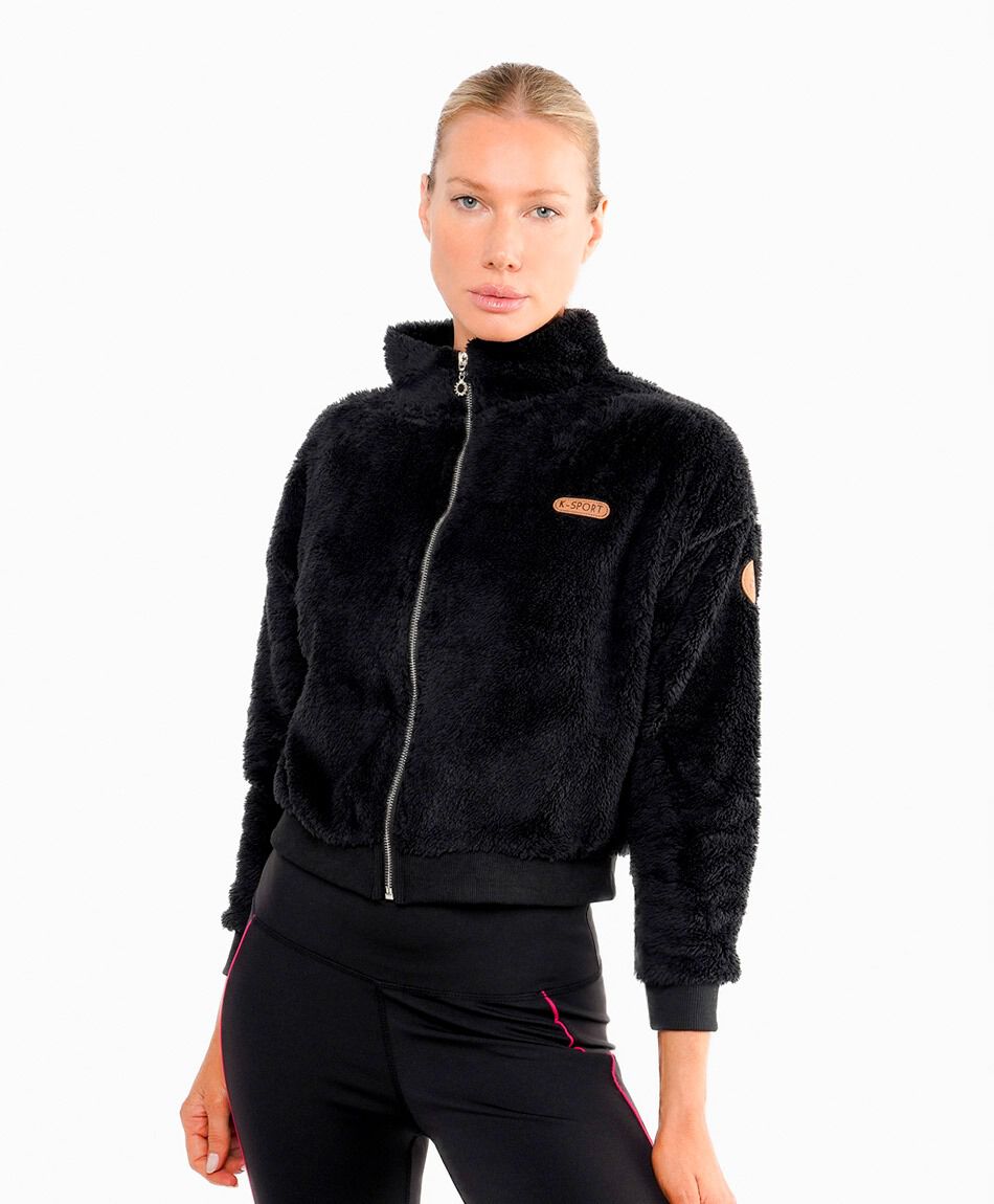 Polar deportivo mujer peludo negro