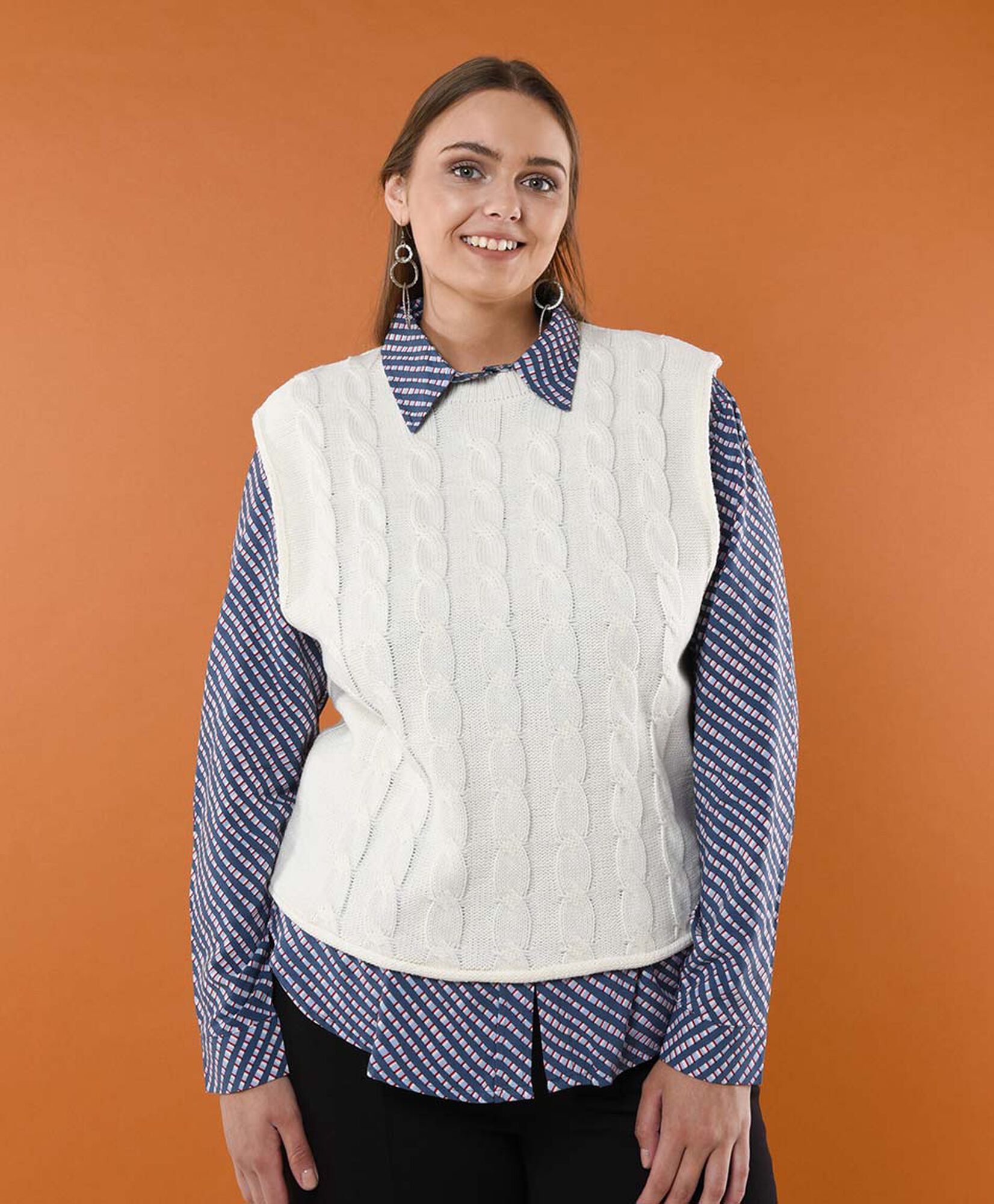 Sweater mujer trenzas sin mangas Sweater mujer trenzas sin mangas