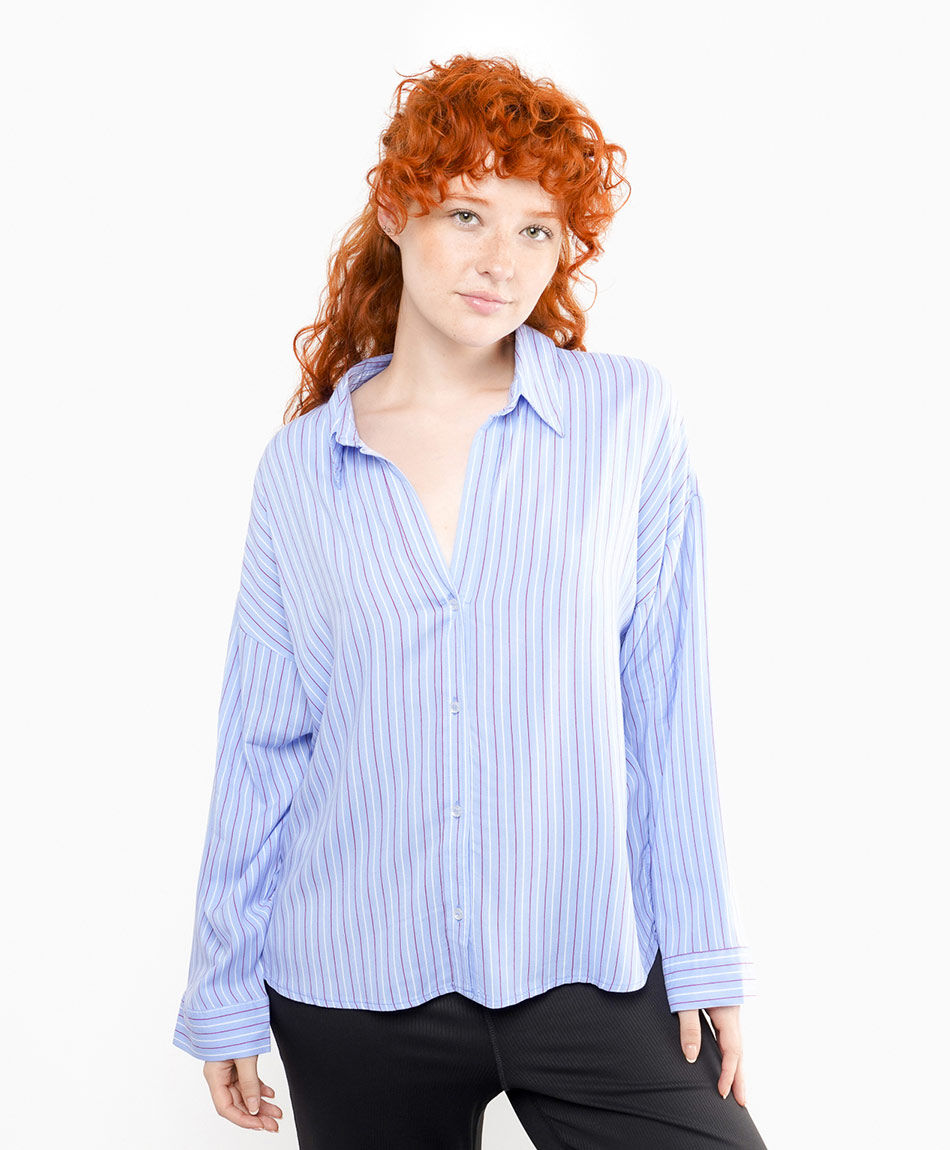 Blusa mujer l&iacute;neas blue