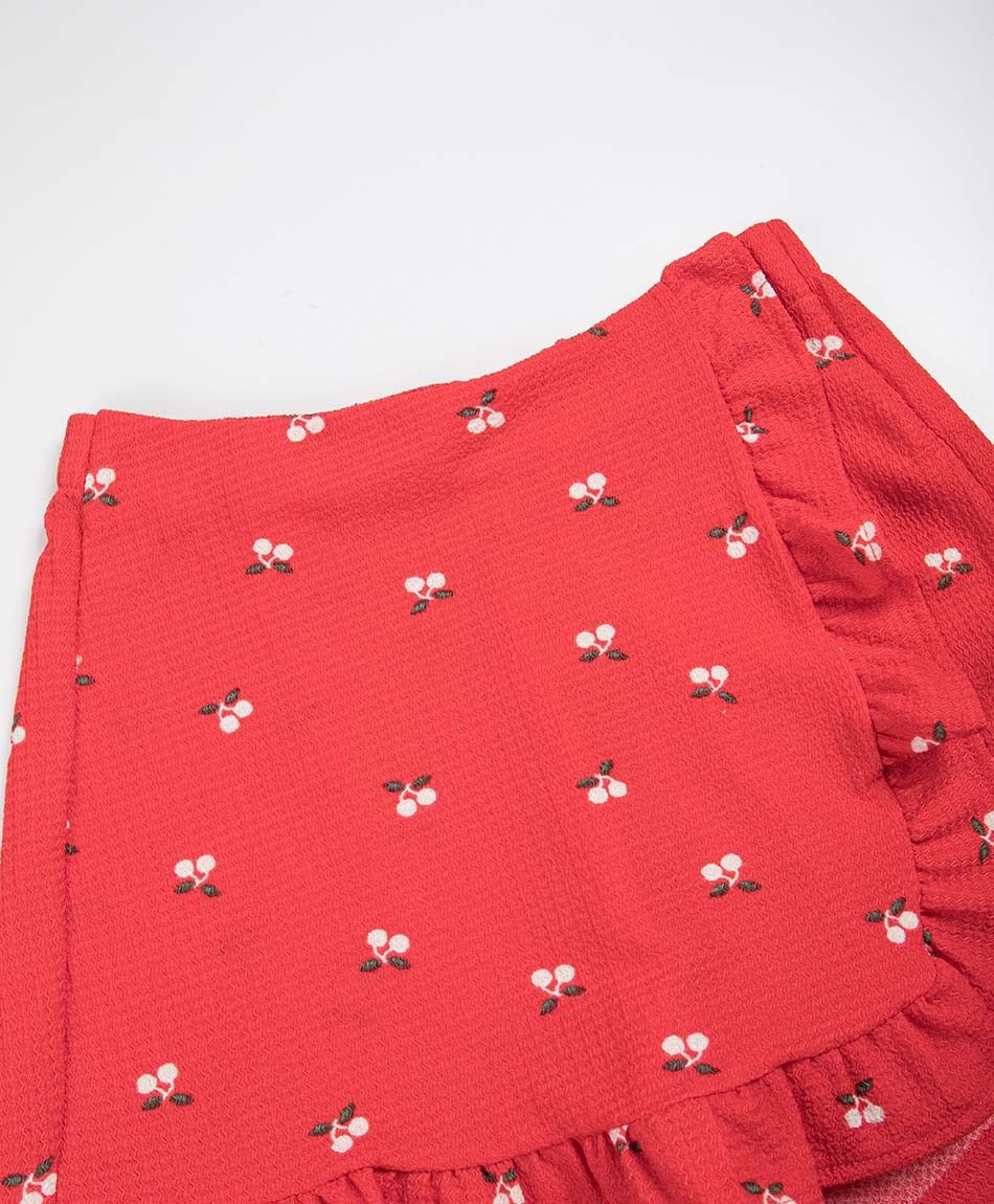 Short ni&ntilde;a falda florcitas