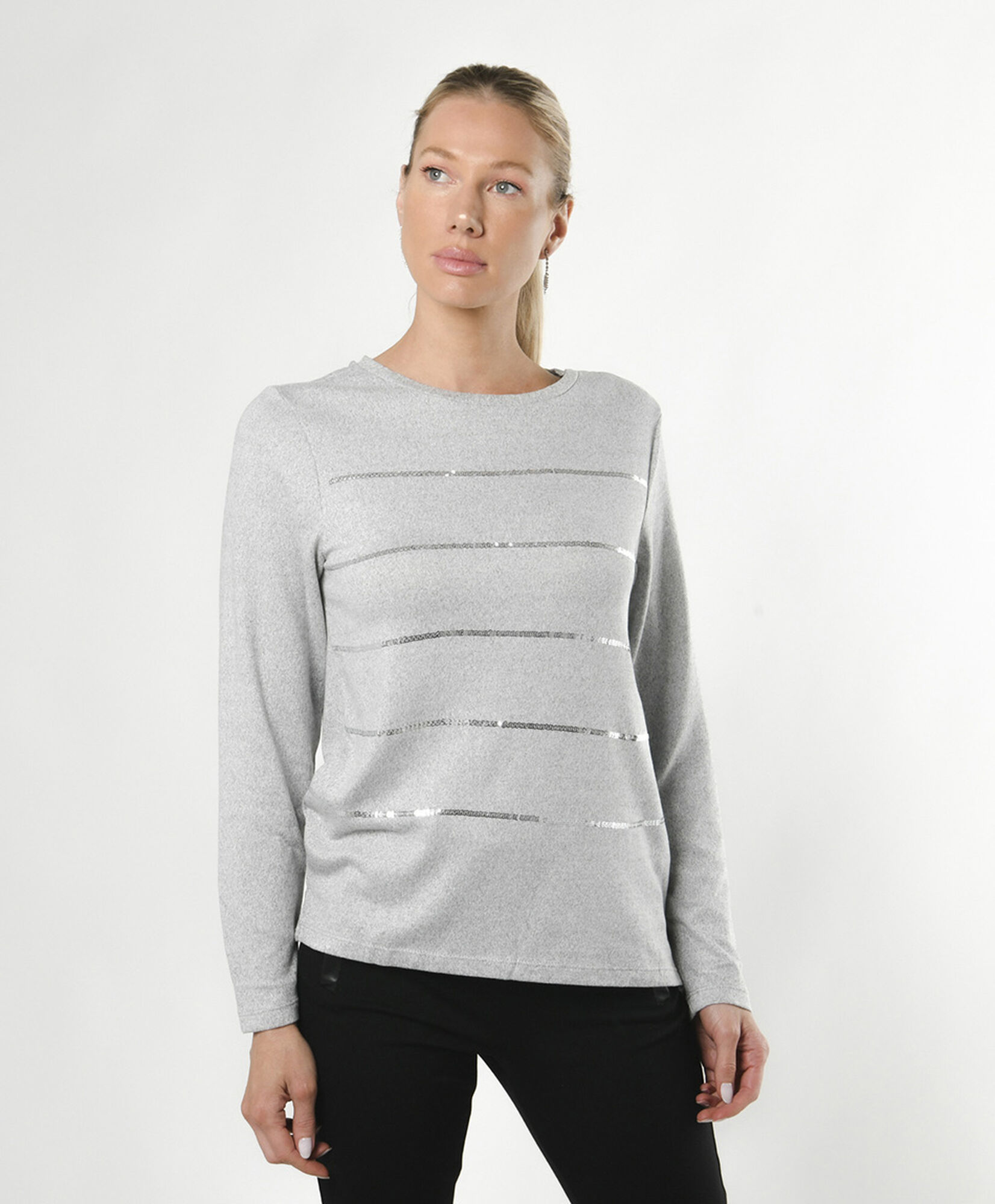 Polera mujer líneas lentejuelas Polera mujer líneas lentejuelas