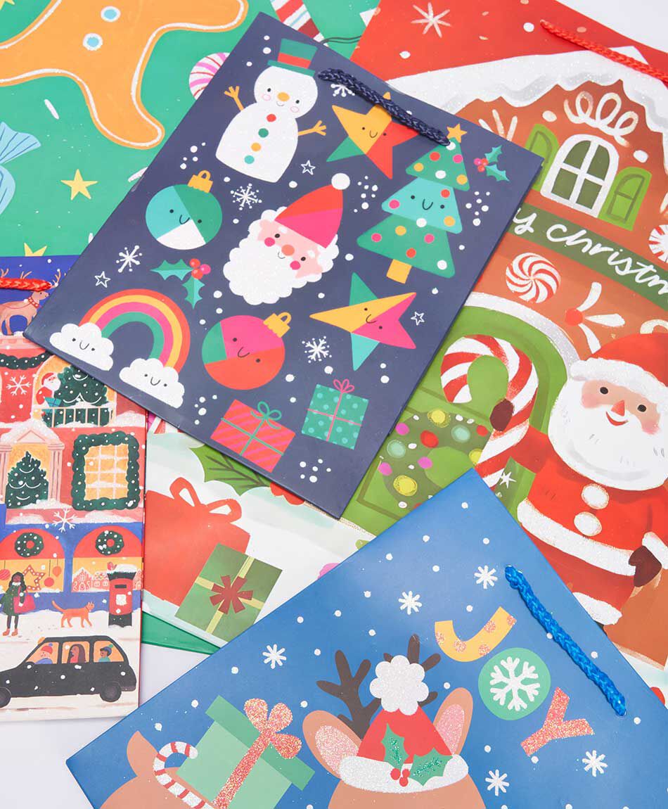 Set 5 bolsas de regalo navidad mix