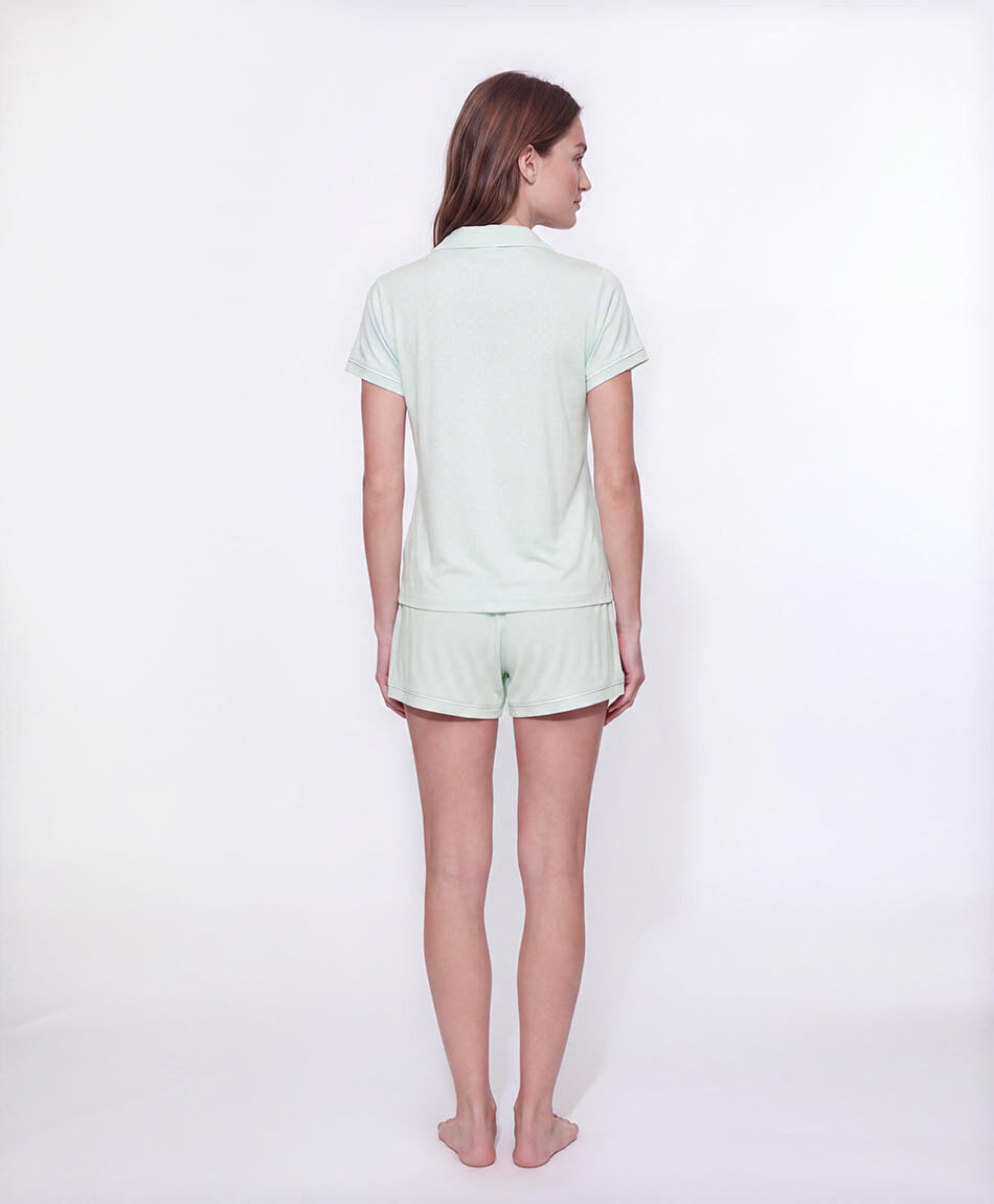 Pijama mujer camisero   verde short