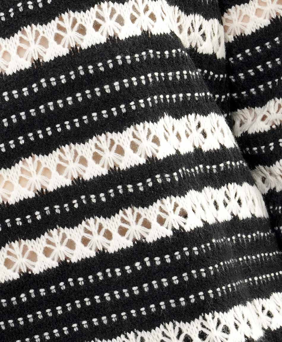 Sweater mujer rayas caladas