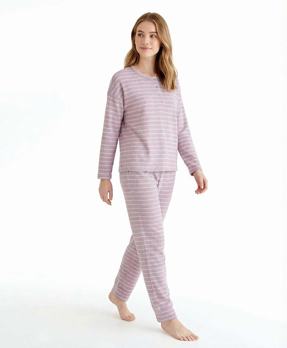 Pijama mujer botones dise&ntilde;o rayas