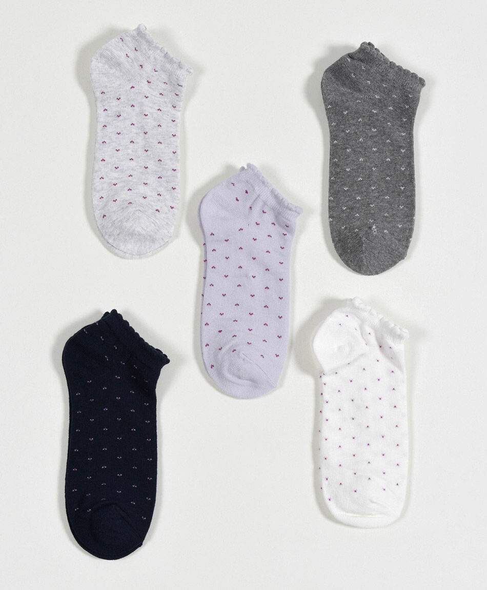 Pack 5 calcetines mujer cortos corazones