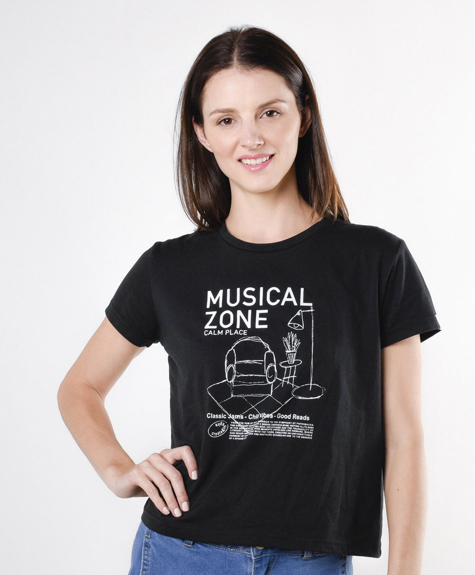 Polera mujer estampado musical Polera mujer estampado musical