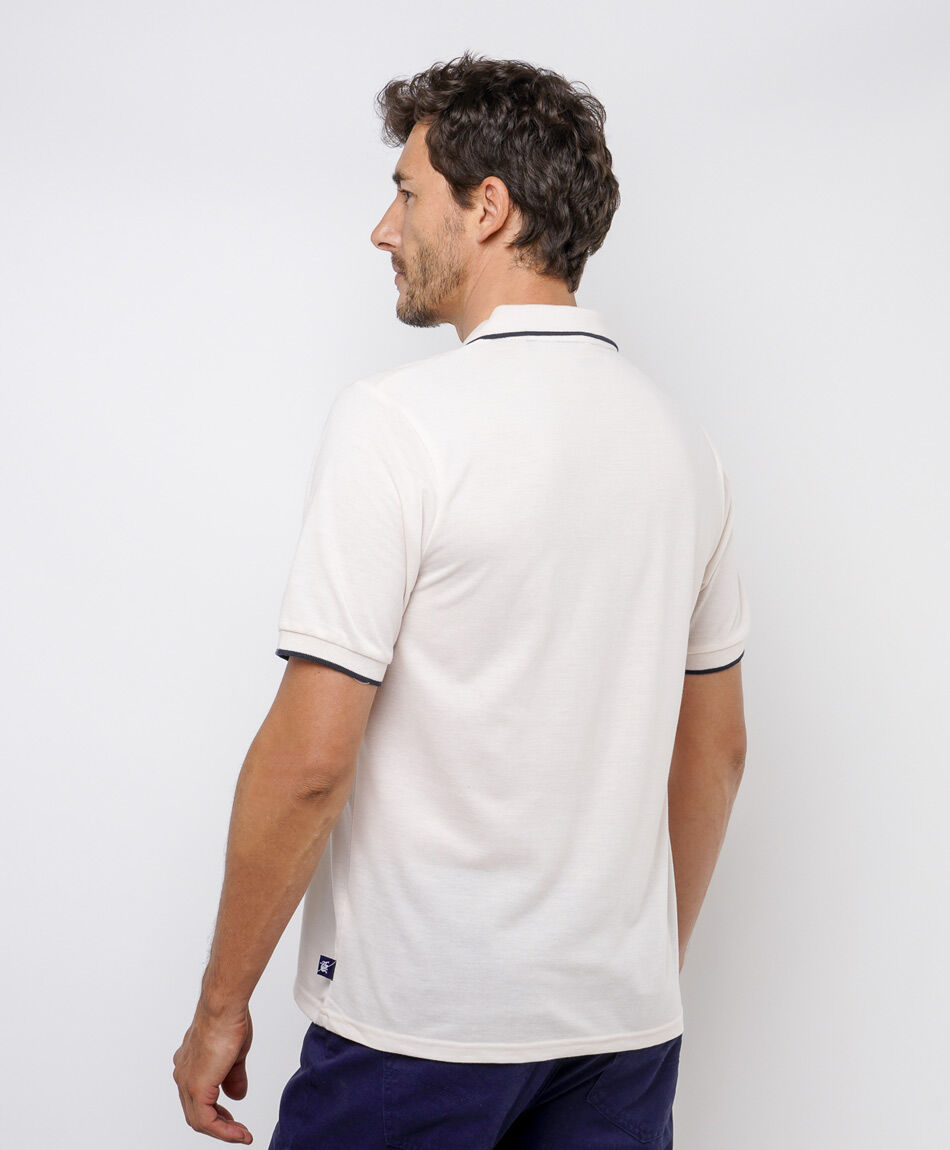 Polera hombre polo beige