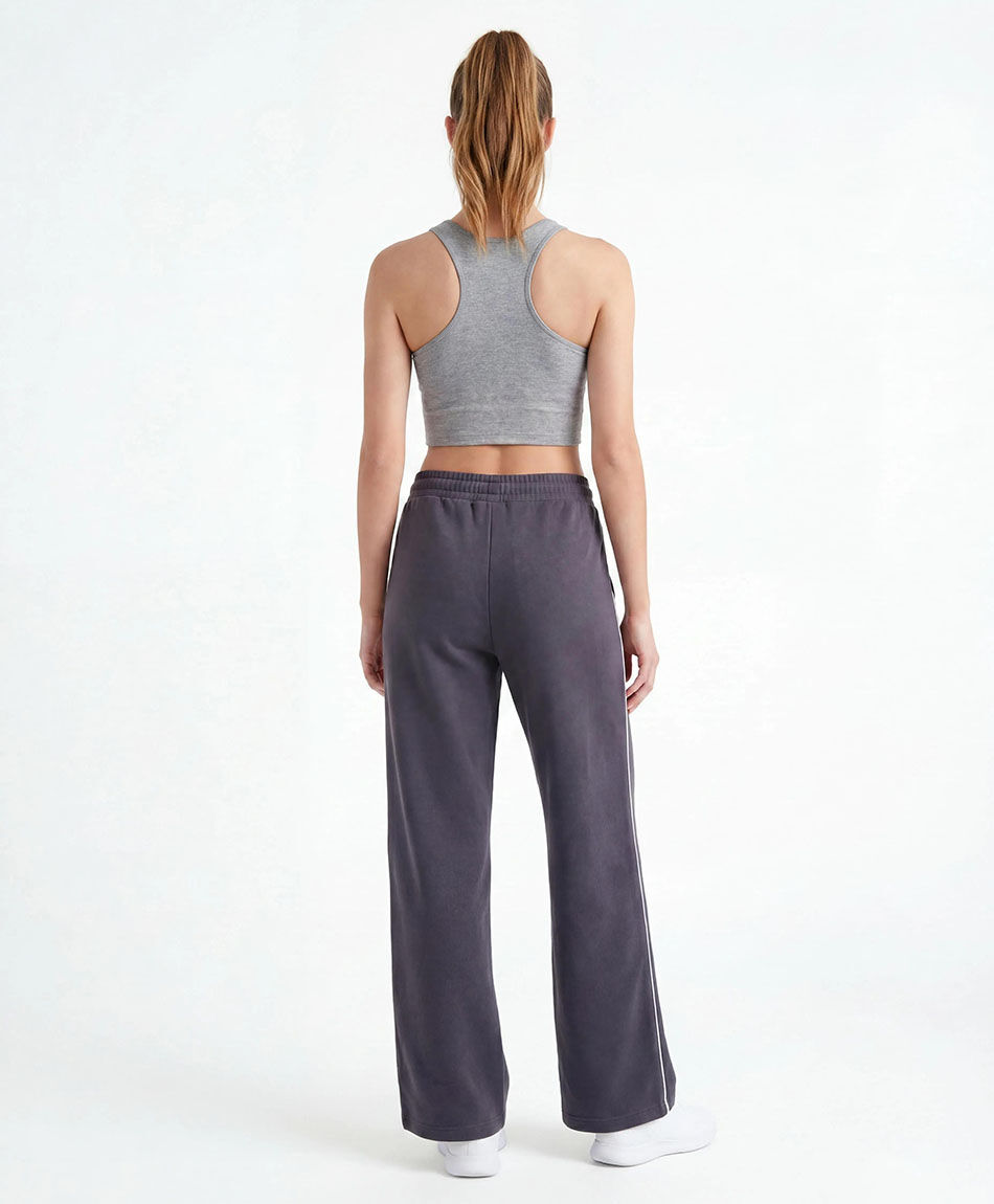 Pantal&oacute;n deportivo mujer piping gris
