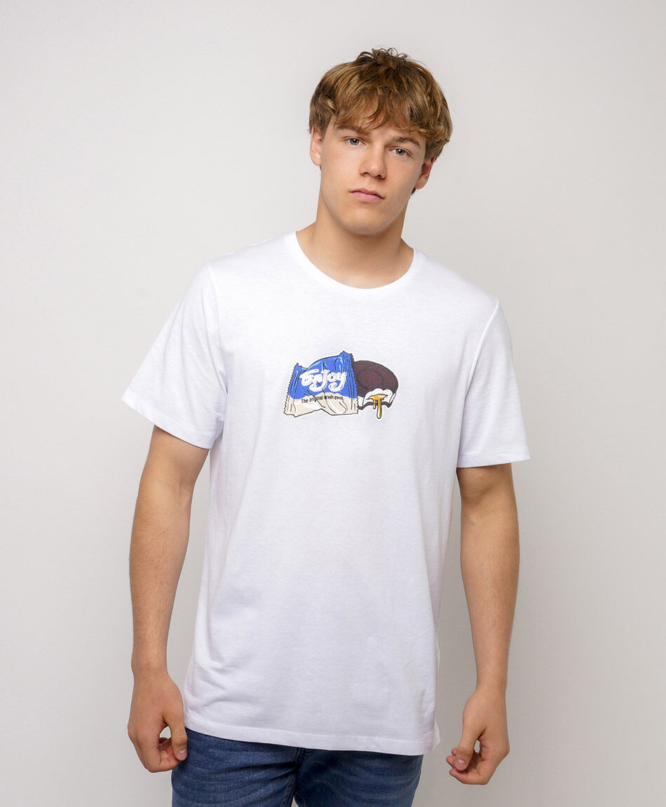 Polera hombre manga corta estampada enjoy