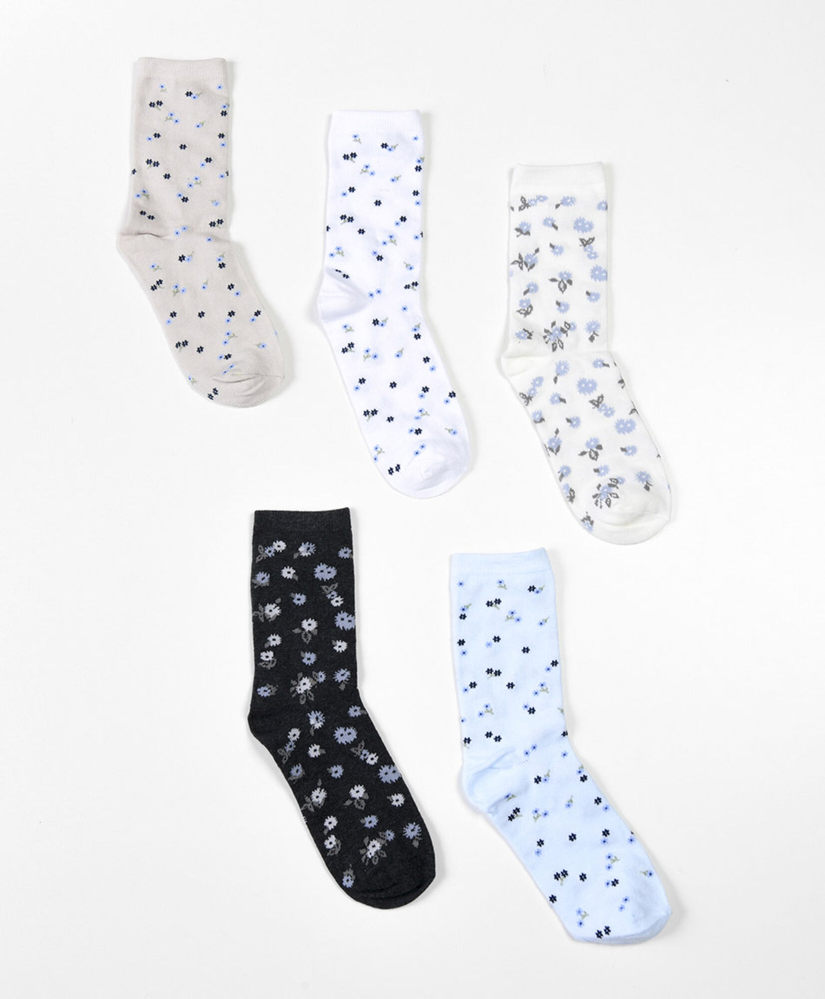 Pack 5 calcetines mujer largos florcitas Pack 5 calcetines mujer largos florcitas