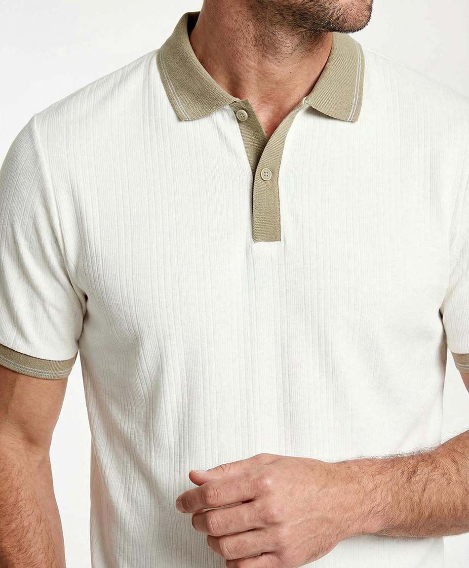 Polera hombre cuello polo estilo minimalista