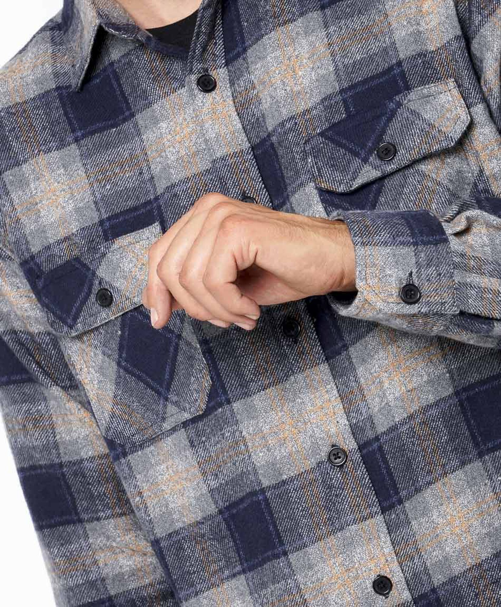 Chaqueta hombre leñadora beige azul Chaqueta hombre leñadora beige azul